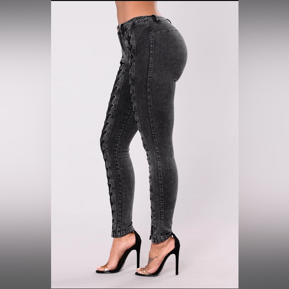 NEW Fashion Nova Black Lace Up Pant
